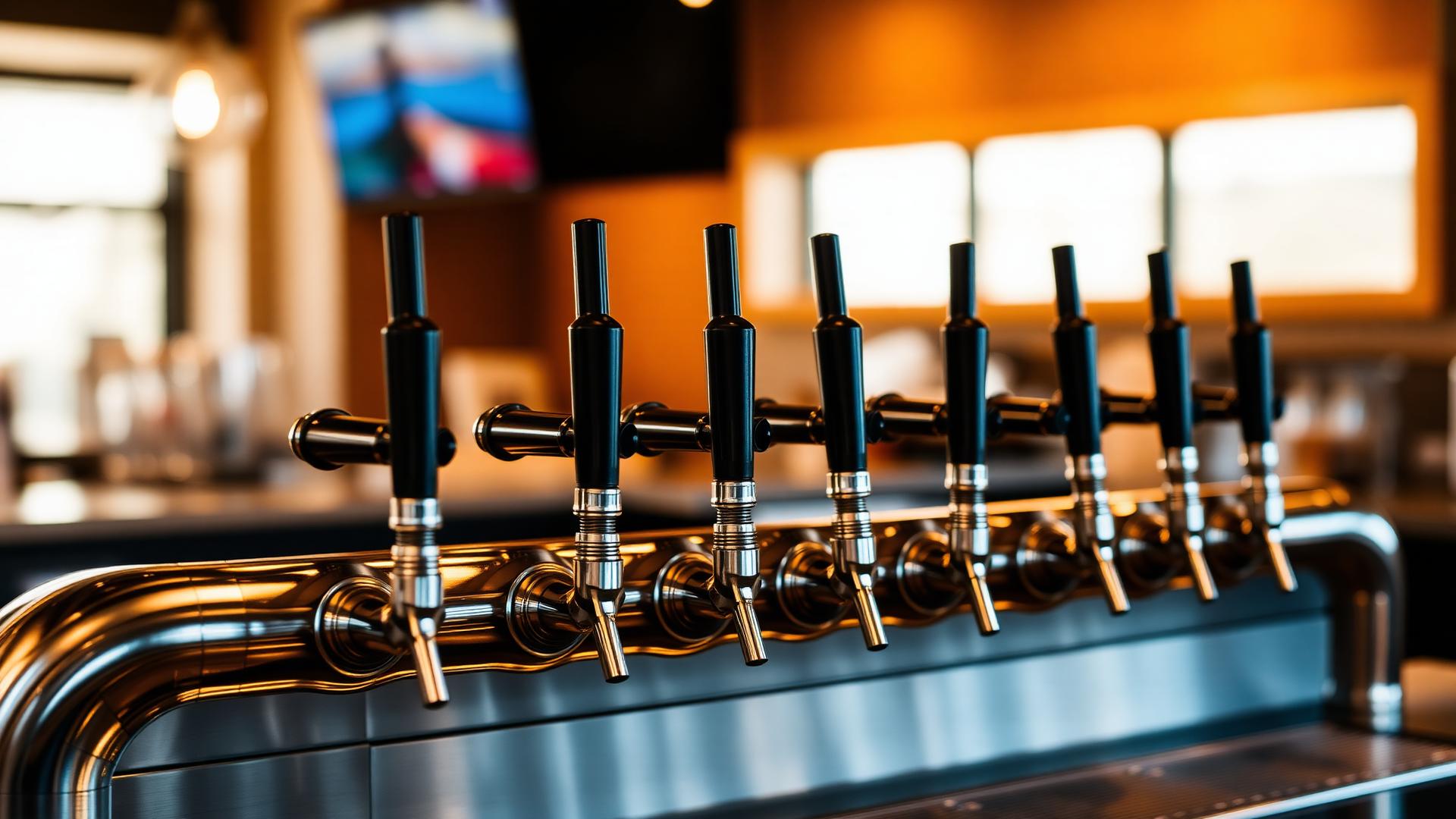 Professional bar draft system with multiple tap handles