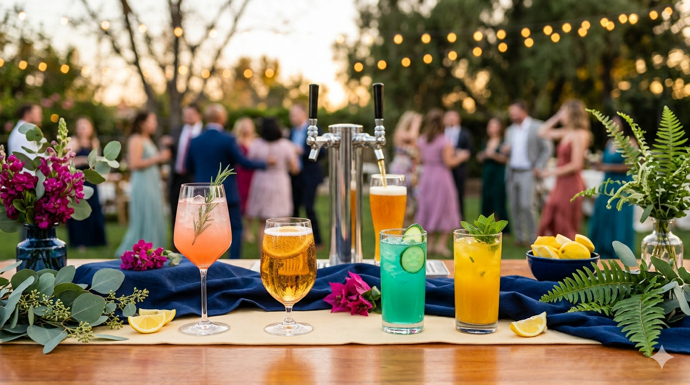 Backyard party with non-alcoholic keg tap