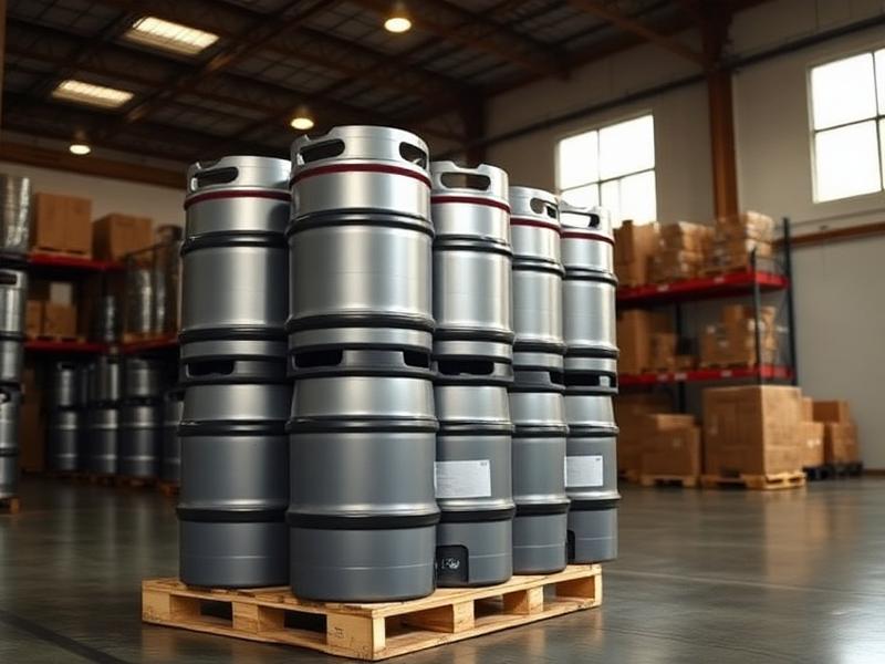 Stackable one-way kegs on pallet